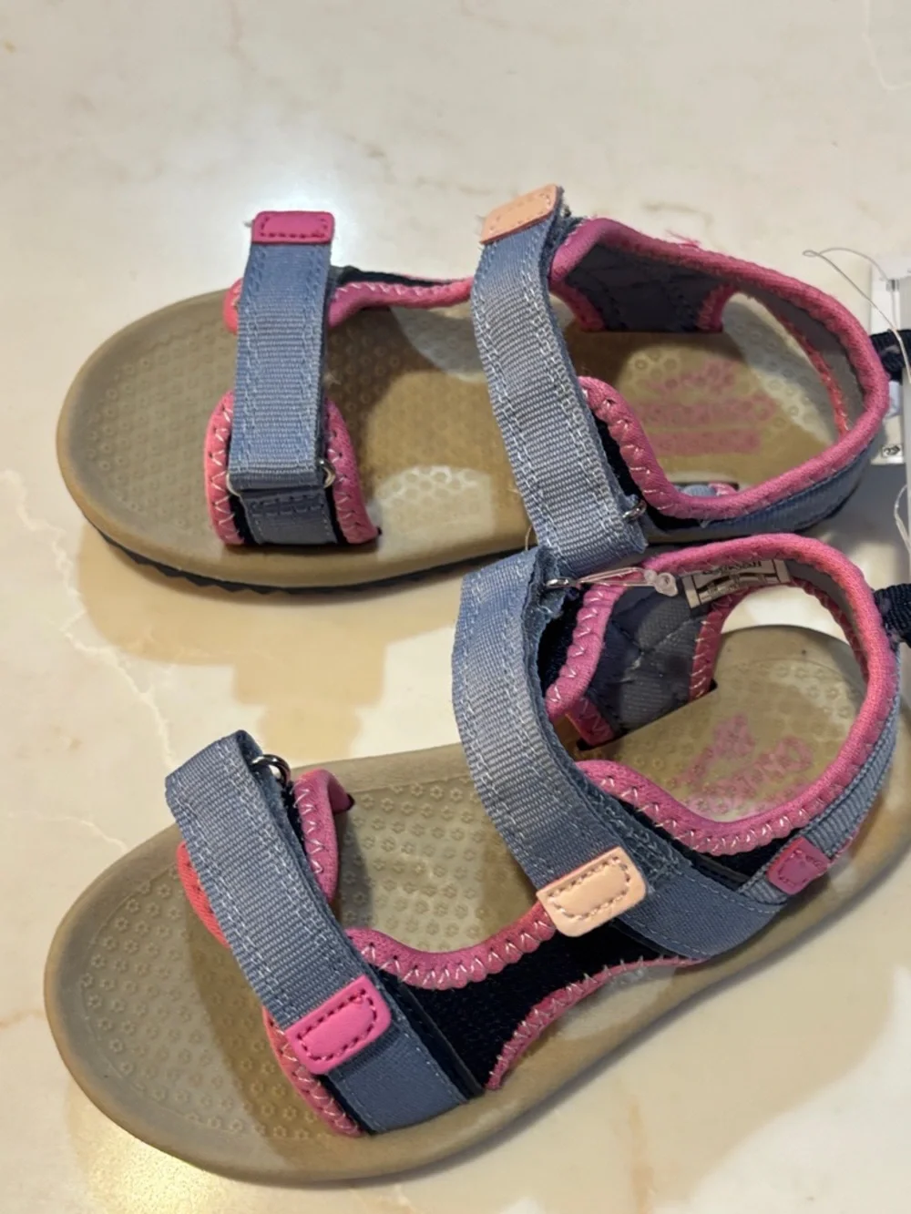 OshKosh B'gosh Horchata-G Sport Sandals Gray Pink Toddler Girl 10